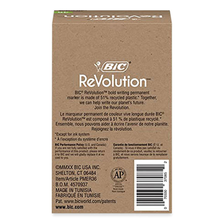 ReVolution Permanent Markers, Fine Bullet Tip, Assorted Colors, 36/Pack