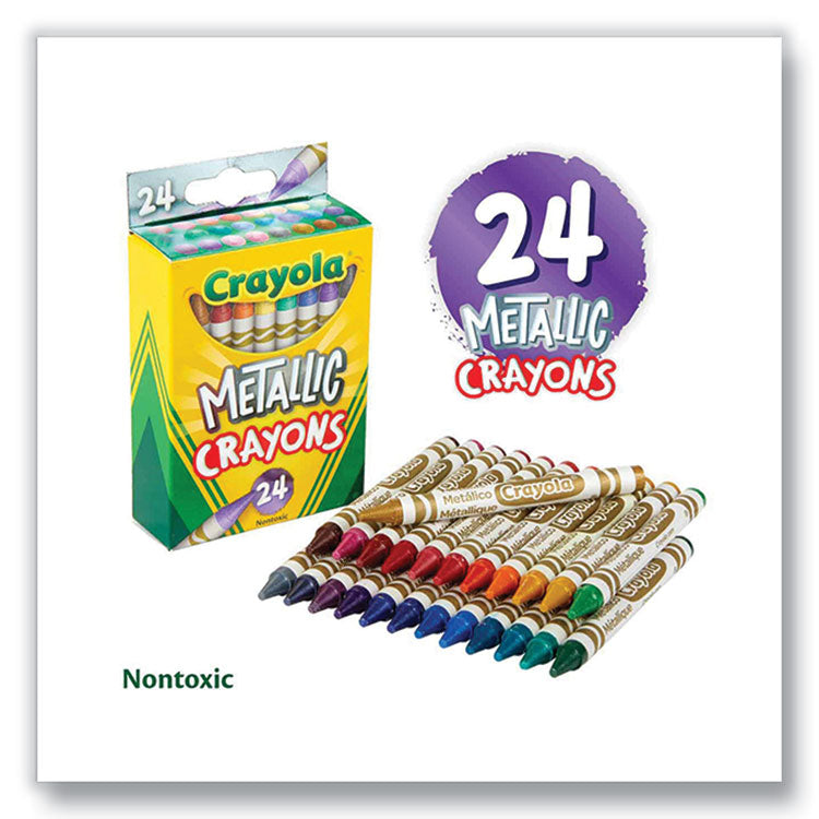 Metallic Crayons, Assorted, 24/Pack
