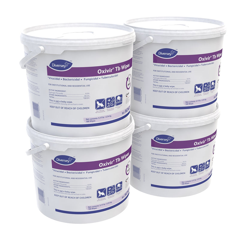 Diversey Oxivir Tb Disinfecting Wipes, 160 Wipes/Container, 4/Carton (5627427)