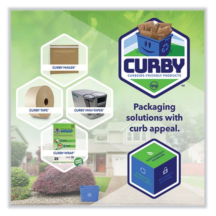 Curby Mailer Self-Sealing Recyclable Mailer, Paper Padding, Self-Adhesive, #6, 13.38 x 18.5, 30/Carton