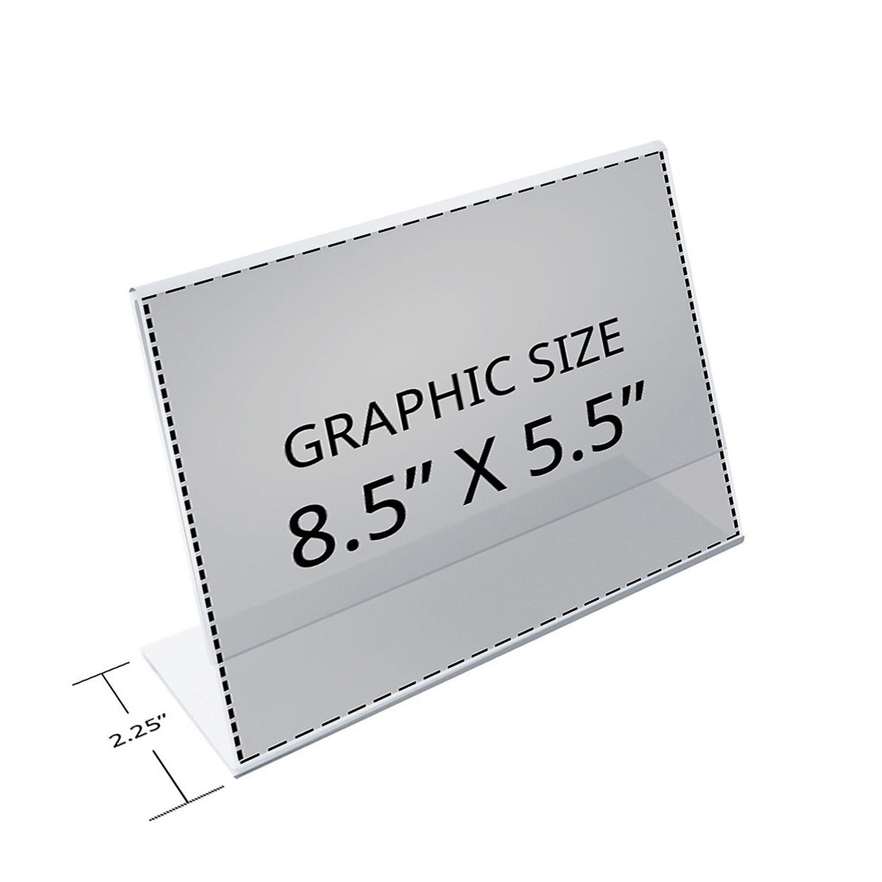 Azar Sign Holder, 8.5" x 5.5", Horizontal, Table Top, Clear, Acrylic, 10/Pack (112704-10PK)