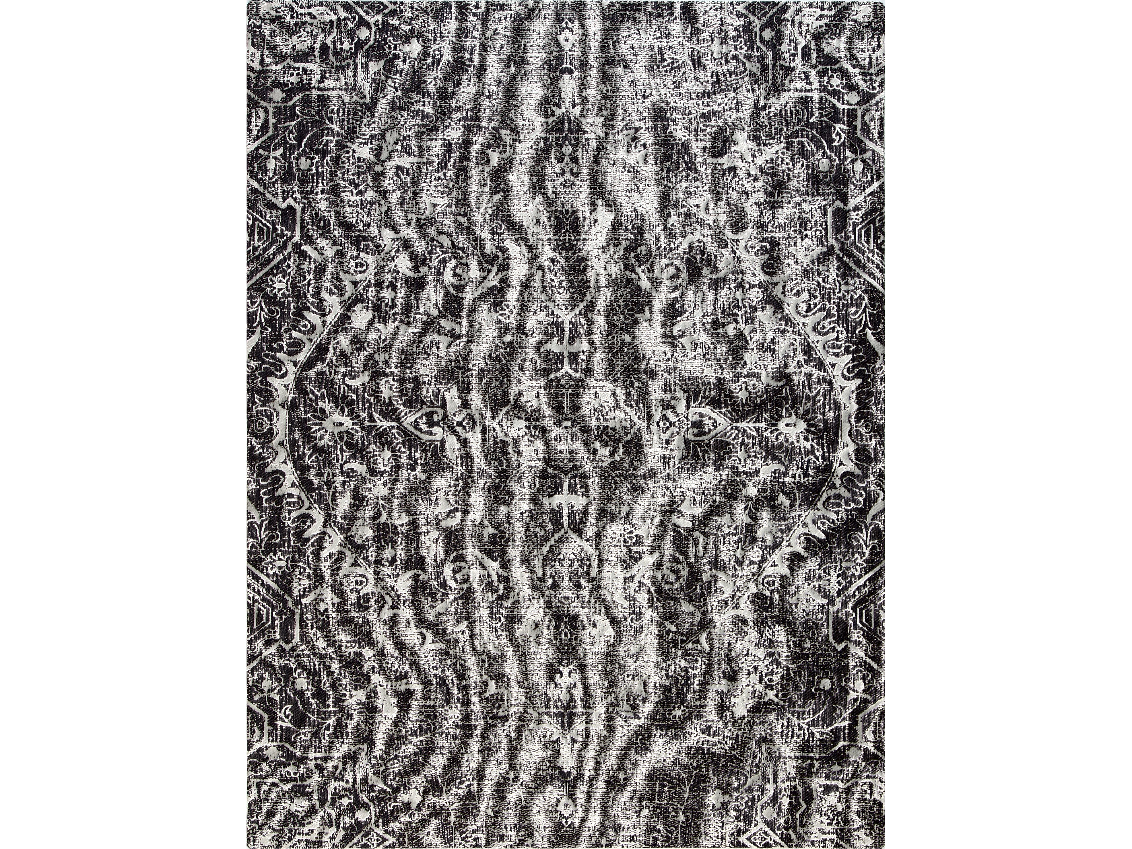 Anji Mountain Rug'd La Cienega Carpet & Hard Floor Chair Mat, 36" x 48", White/Black Polyester (AMB9032)