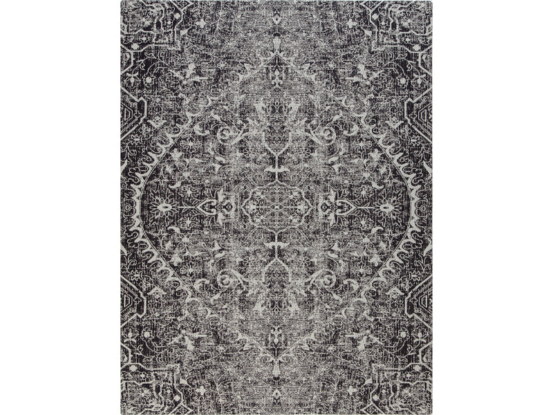 Anji Mountain Rug'd La Cienega Carpet & Hard Floor Chair Mat, 36" x 48", White/Black Polyester (AMB9032)