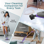 Treblab Turonic 10-in-1 1500W Steam Mop with Detachable Handle, Purple/White (ST3)