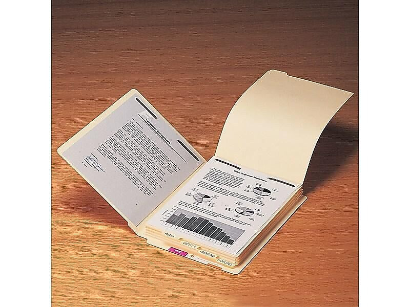 Smead Bottom Tab Filing Dividers with Fasteners, Letter Size, Manila, 50/Pack (35600)