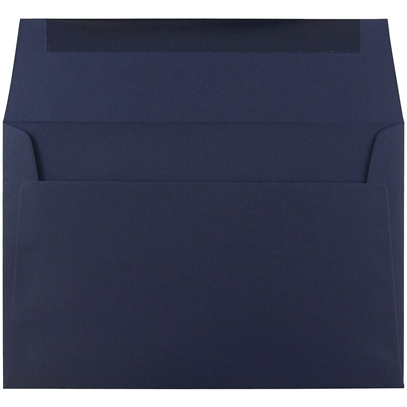 JAM Paper A9 Booklet Envelope 5 3/4" x 8 3/4", Navy Blue, 100/Pack (LEBA792d)