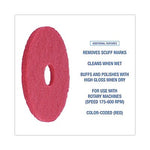 Premiere Pads 14" Buffing Floor Pad, Red, 5/Carton (BWK4014RED)