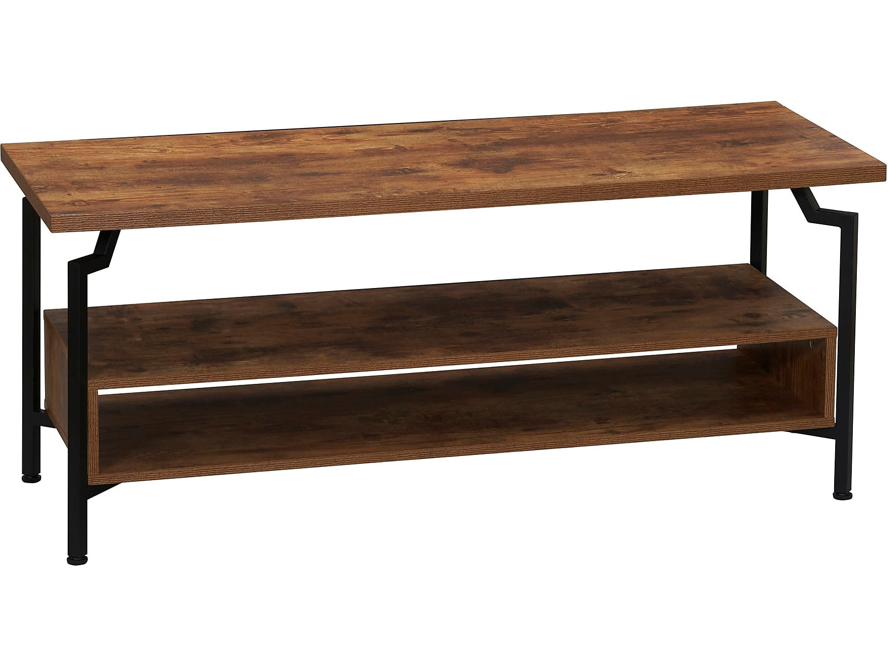 Household Essentials Crown Console TV Stand, Screens up to 50", Hickory/Black (8240-1)