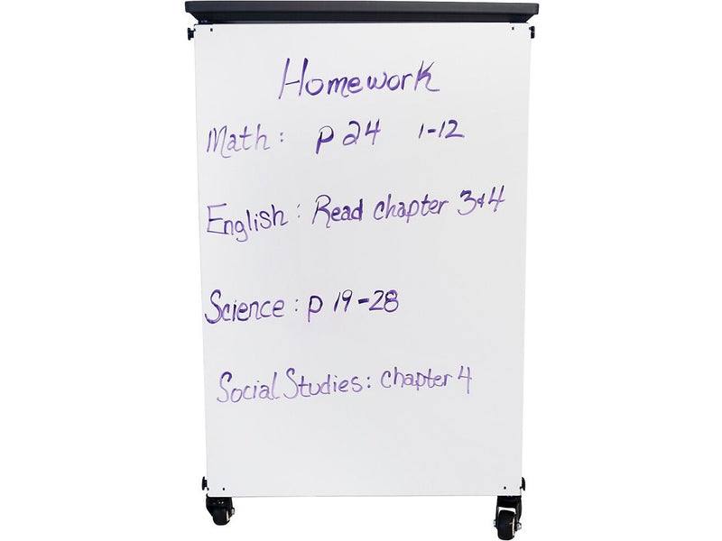 Luxor Mobile 12-Section Modular Classroom Storage Cabinet, 28.75"H x 18.2"D, White (MBS-STR-21-12S)