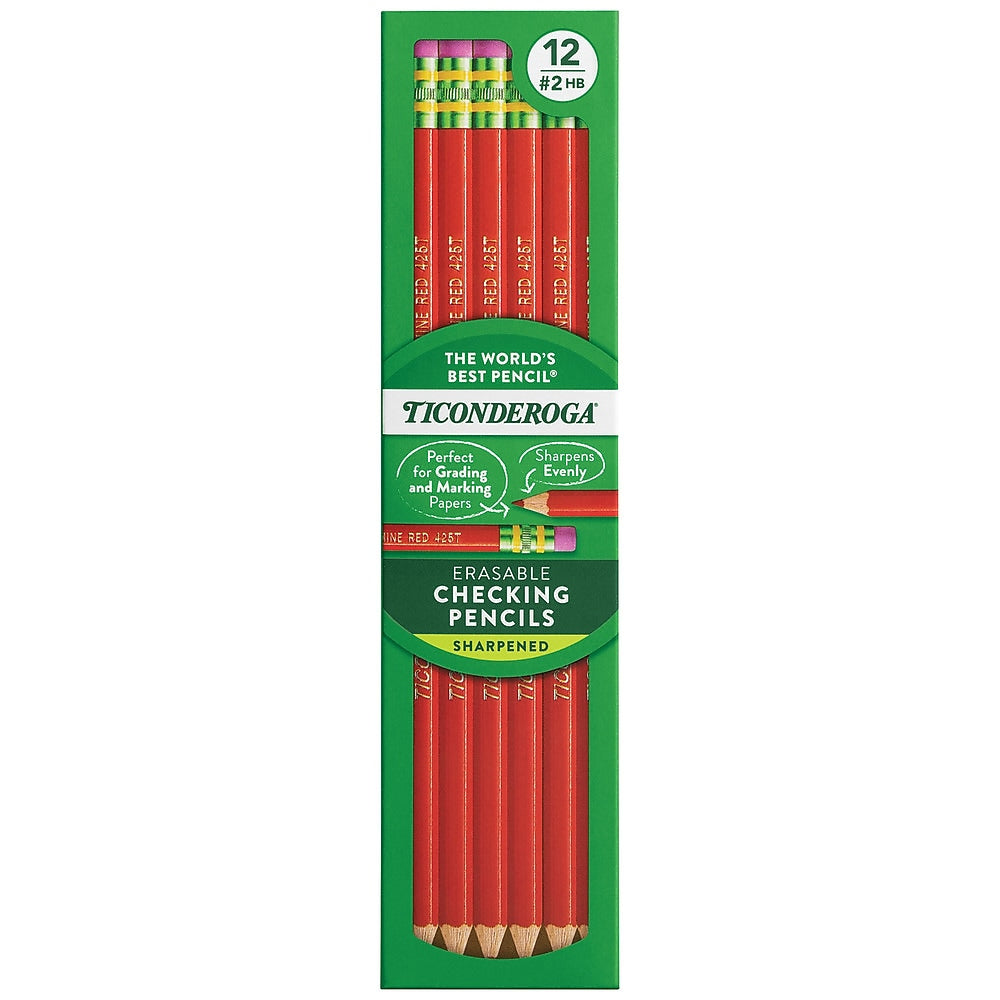 Ticonderoga Colored Pencils, Carmine Red, Dozen (14259)