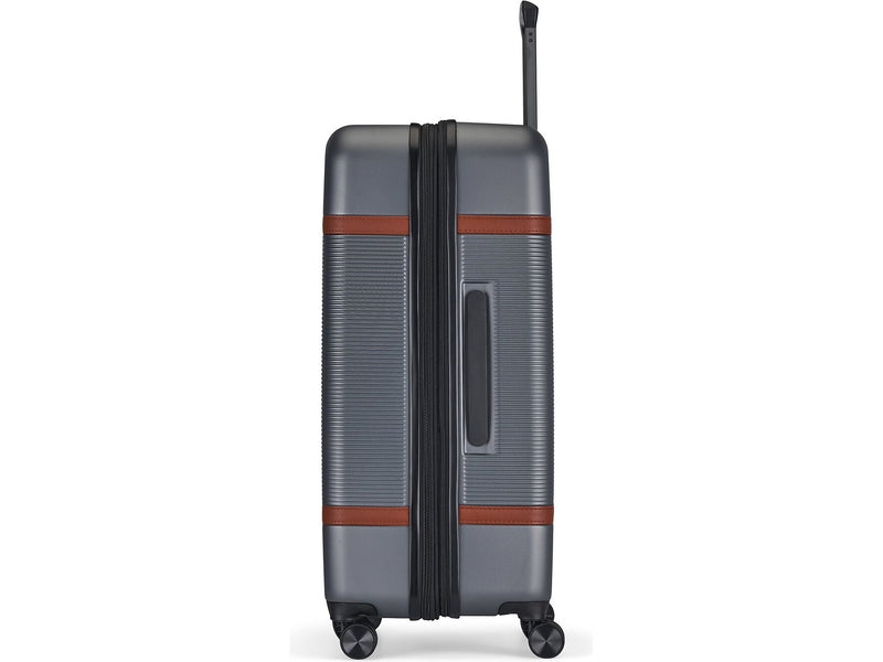 Bugatti Wellington 30" Hardside Suitcase, 8-Wheeled Spinner, TSA Checkpoint Friendly, Silver (HLG5128-Pewter)