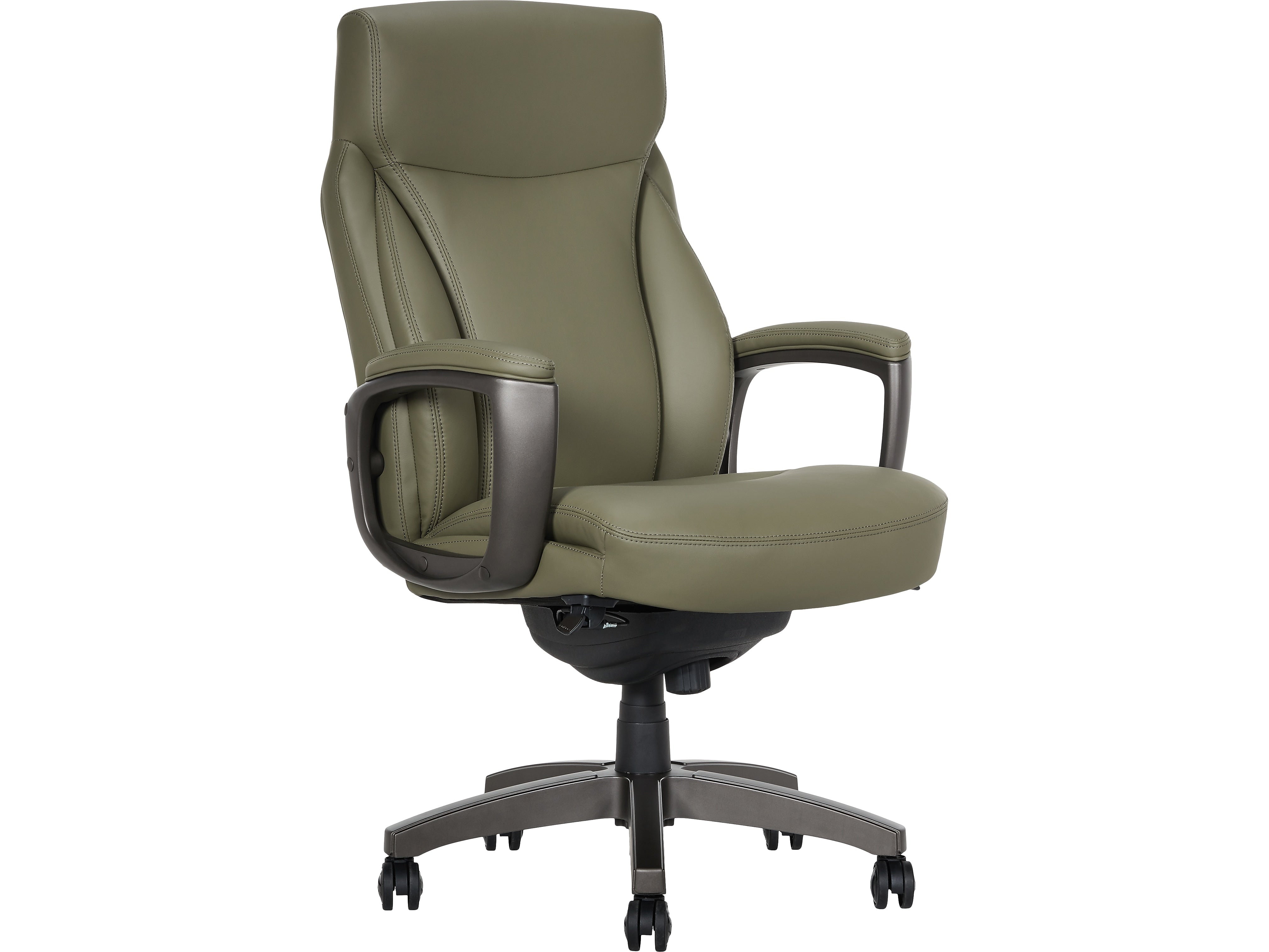 La-Z-Boy Arcadian Ergonomic Bonded Leather Swivel Executive Chair, Olive (60008-OLV)