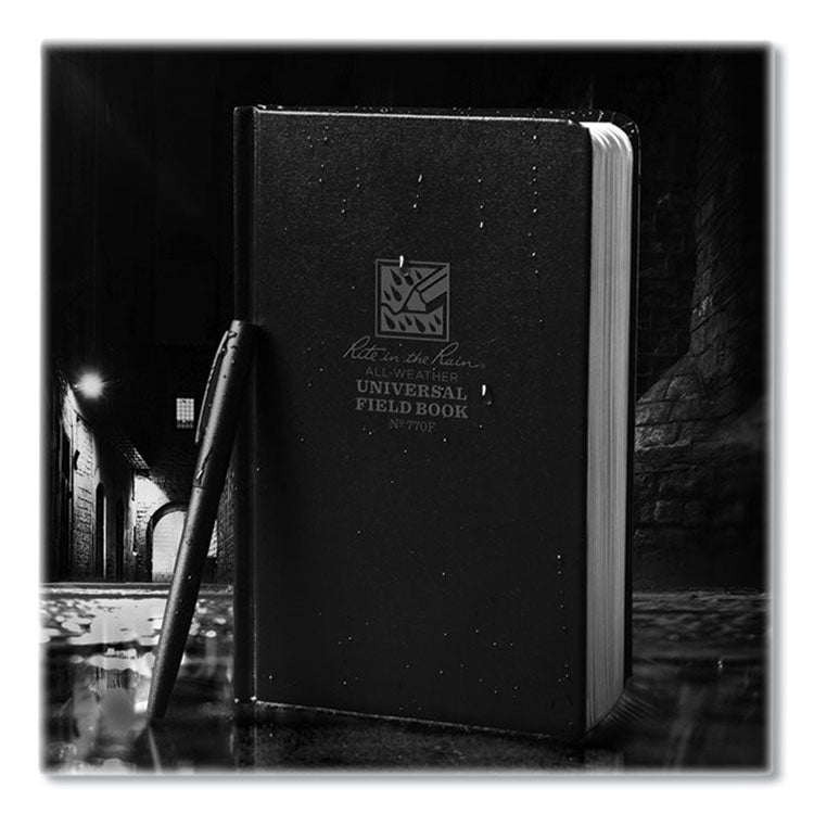 All-Weather Wire-O Notebook, 1-Subject, Universal: Narrow Rule and Quadrille Rule, Black Cover, (80) 7.25 x 4.38 Sheets