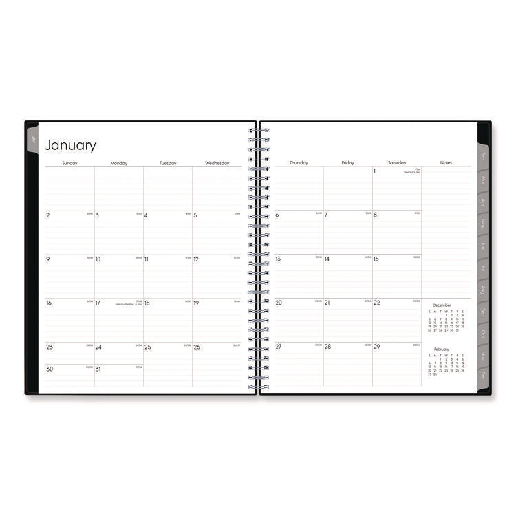 Enterprise Monthly Planner, 10 x 8, Black Cover, 12-Month (Jan to Dec): 2025