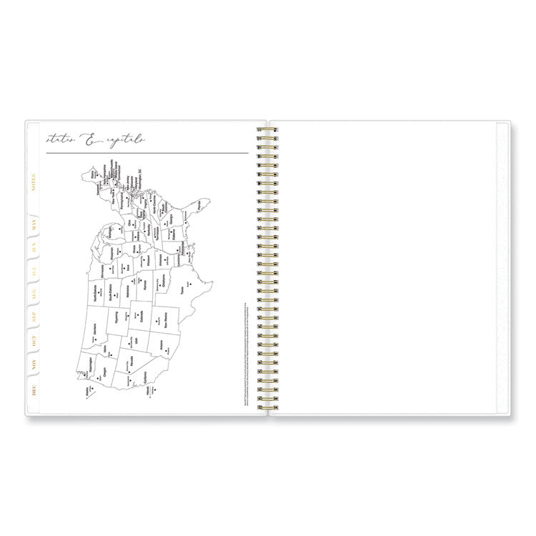 Life Note-It Leah Weekly/Monthly Notes Planner, Floral Artwork, 11 x 8.5, Gray/Pink/White Cover, 12-Month (Jan to Dec): 2025