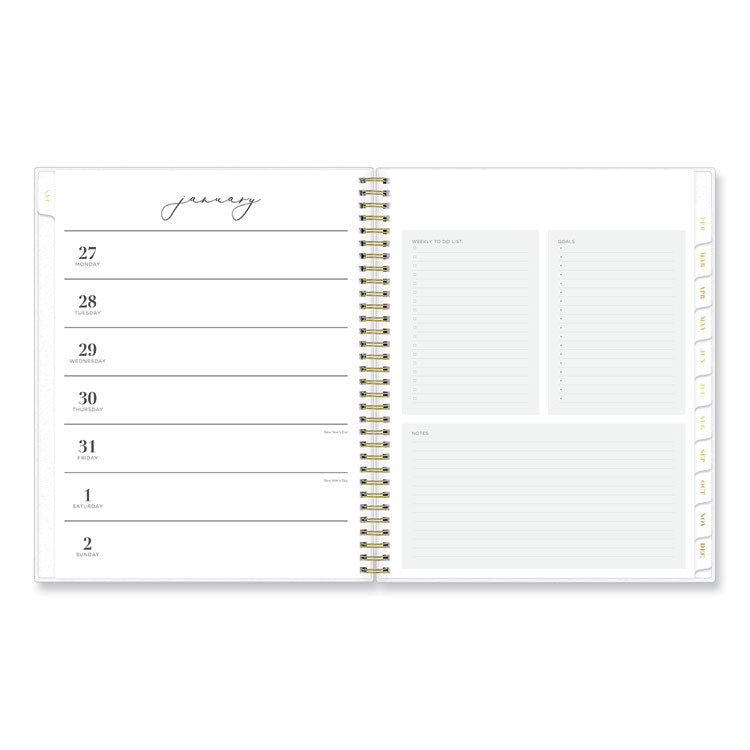 Life Note-It Leah Weekly/Monthly Notes Planner, Floral Artwork, 11 x 8.5, Gray/Pink/White Cover, 12-Month (Jan to Dec): 2025