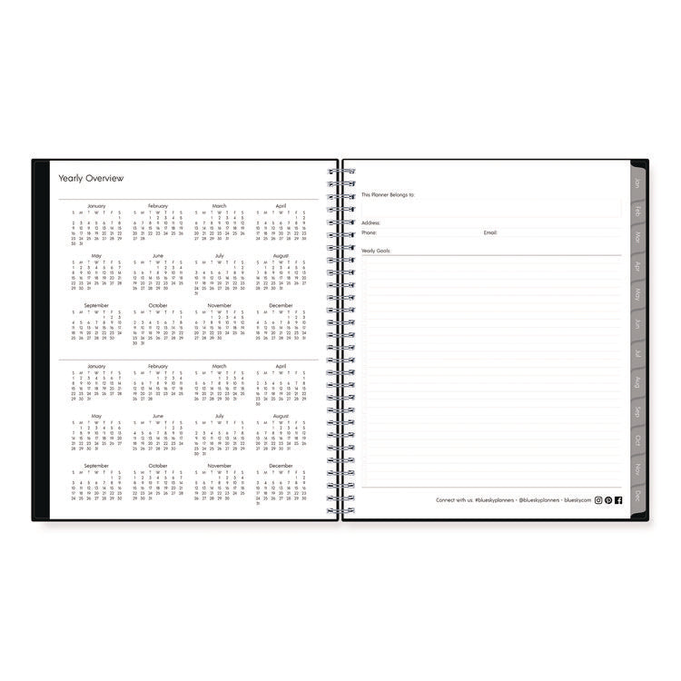 Enterprise Monthly Planner, 10 x 8, Black Cover, 12-Month (Jan to Dec): 2025