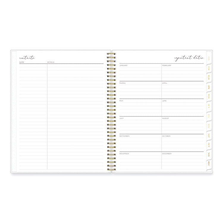 Life Note-It Leah Weekly/Monthly Notes Planner, Floral Artwork, 11 x 8.5, Gray/Pink/White Cover, 12-Month (Jan to Dec): 2025