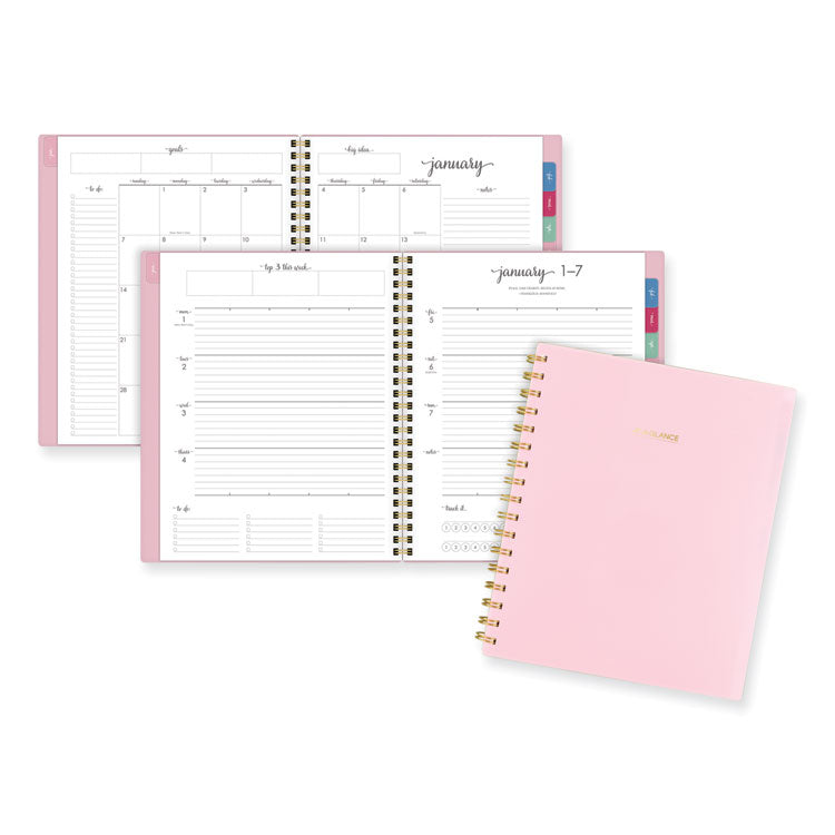 Harmony Weekly/Monthly Poly Planner, 8.81 x 7.88, Pink Cover, 13-Month: Jan 2026 to Jan 2027