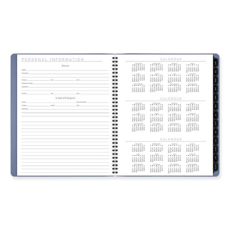 Contemporary Monthly Planner, 11.38 x 9.63, Blue Cover, 12-Month (Jan to Dec): 2025