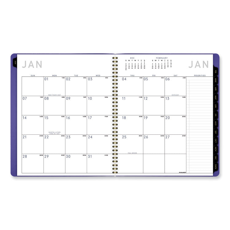 Contemporary Monthly Planner, 11.38 x 9.63, Purple Cover, 12-Month (Jan to Dec): 2025