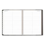 Signature Collection Black/Gray Felt Weekly/Monthly Planner, 11.25 x 9.5, Black/Gray Cover, 13-Month: Jan 2025 to Jan 2026