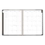 Signature Collection Black/Gray Felt Weekly/Monthly Planner, 11.25 x 9.5, Black/Gray Cover, 13-Month: Jan 2025 to Jan 2026