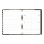 Signature Collection Black/Gray Felt Weekly/Monthly Planner, 11.25 x 9.5, Black/Gray Cover, 13-Month: Jan 2025 to Jan 2026
