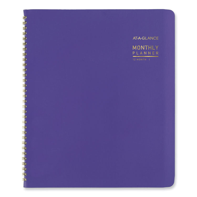 Contemporary Monthly Planner, 11.38 x 9.63, Purple Cover, 12-Month (Jan to Dec): 2025