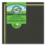 Certificate/Document Cover, 9.75" x 12.5", Black With Gold Foil, 5/Pack