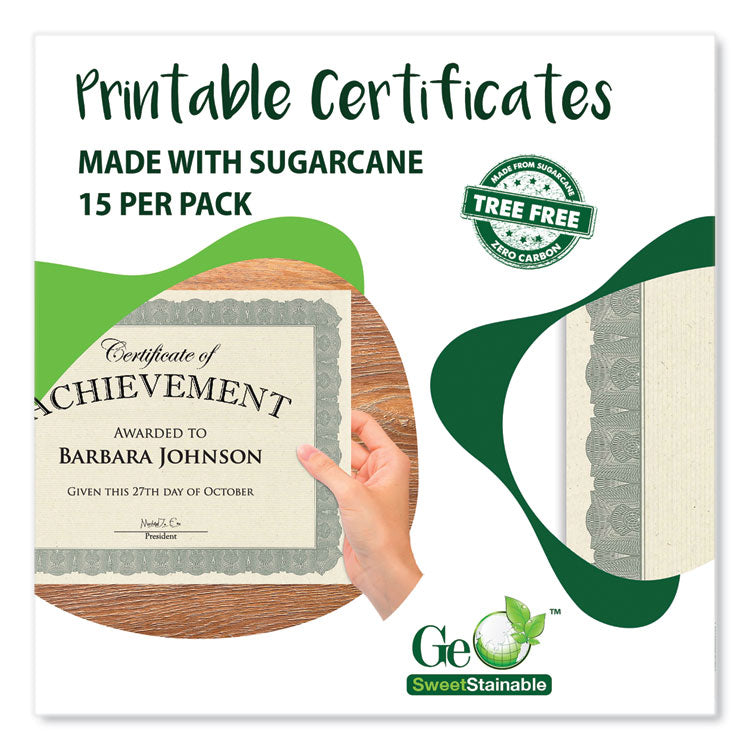 Award Certificates, 8.5 x 11, Natural with Silver Braided Border. 15/Pack