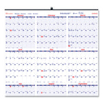 Yearly Wall Calendar, 24 x 36, White/Blue Sheets, 12-Month (Jan to Dec): 2025
