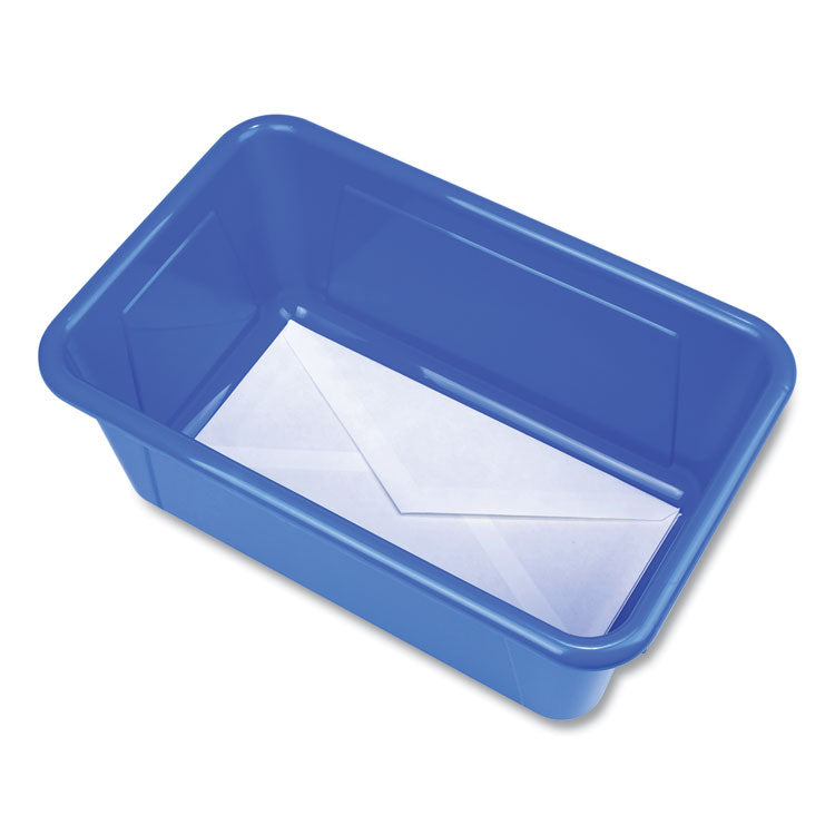 Cubby Bin with Lid, 1 Section, 2 gal, 8.2 x 12.5 x 11.5, Assorted Colors, 5/Pack