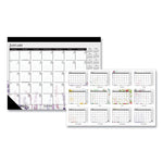 Recycled Desk Pad Calendar, Wild Flowers Artwork, 22 x 17, White Sheets, Black Binding/Corners,12-Month (Jan-Dec): 2025