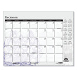 Recycled Desk Pad Calendar, Wild Flowers Artwork, 22 x 17, White Sheets, Black Binding/Corners,12-Month (Jan-Dec): 2025
