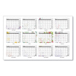 Recycled Desk Pad Calendar, Wild Flowers Artwork, 22 x 17, White Sheets, Black Binding/Corners,12-Month (Jan-Dec): 2025