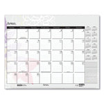 Recycled Desk Pad Calendar, Wild Flowers Artwork, 22 x 17, White Sheets, Black Binding/Corners,12-Month (Jan-Dec): 2025