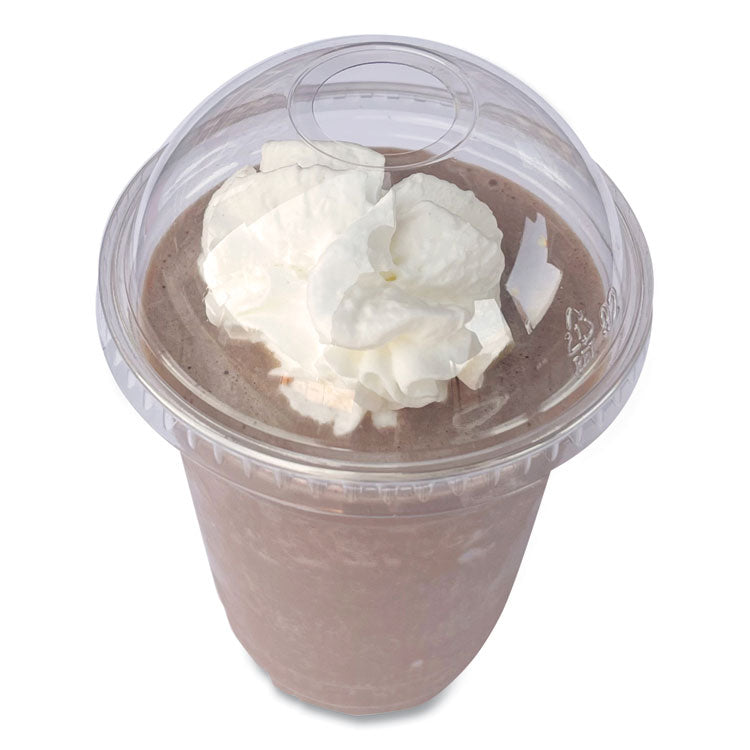PET Cold Cup Dome Lids, Fits 9 oz to 12 oz Cold Cups, Plastic, Clear, 100/Pack