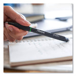 S-Gel High-Performance Gel Pen, Retractable, Medium 0.7 Mm, Green Ink, Black Barrel, Dozen