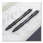 S-Gel High-Performance Gel Pen, Retractable, Medium 0.7 Mm, Green Ink, Black Barrel, Dozen