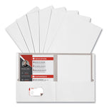 Two-Pocket Portfolio, Embossed Leather Grain Paper, 11 X 8.5, White, 25/box