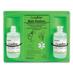 Double Bottle Sterile Saline Eye Wash Wall Station, 16 oz Bottles, 2 Bottles/Station, 4 Stations/Carton
