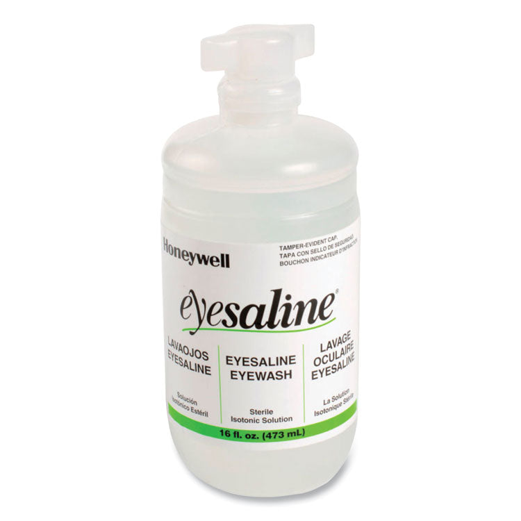 Double Bottle Sterile Saline Eye Wash Wall Station, 16 oz Bottles, 2 Bottles/Station, 4 Stations/Carton
