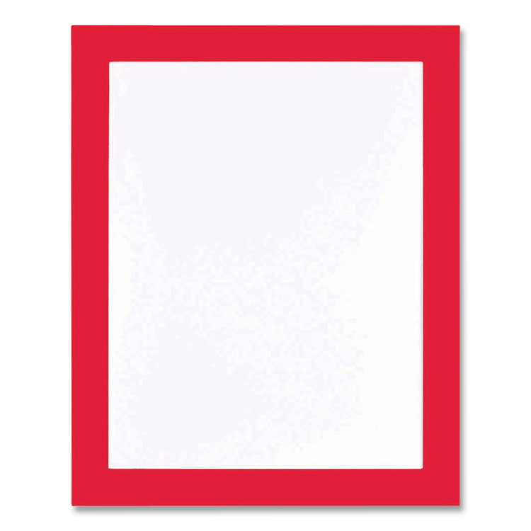 Self Adhesive Sign Holders, 11 x 17 Insert, Clear with Red Border, 2/Pack