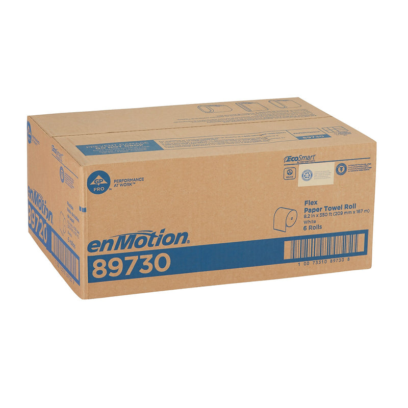 enmotion Flex Hardwound Paper Towels, 1-ply, 550 ft./Roll, 6 Rolls/Carton (89730)