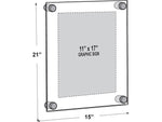 Azar Sign Holder, 15" x 21", Wall Mounted, Gold, Acrylic, 4/Pack (105508-GLD-4PK)