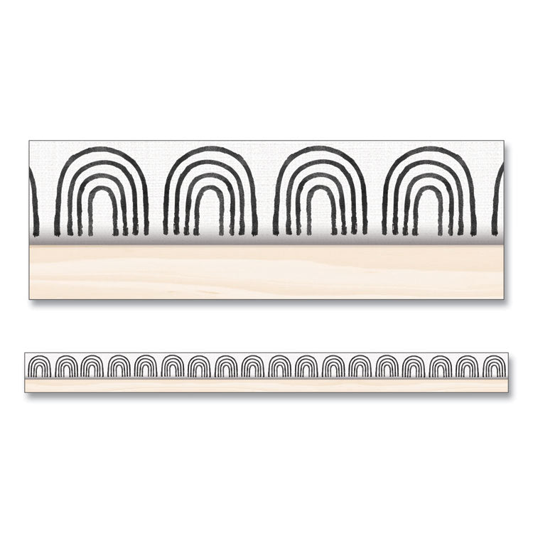 Straight Borders, Rainbows, 3" x 3 ft, Black/White/Cream, 12/Pack