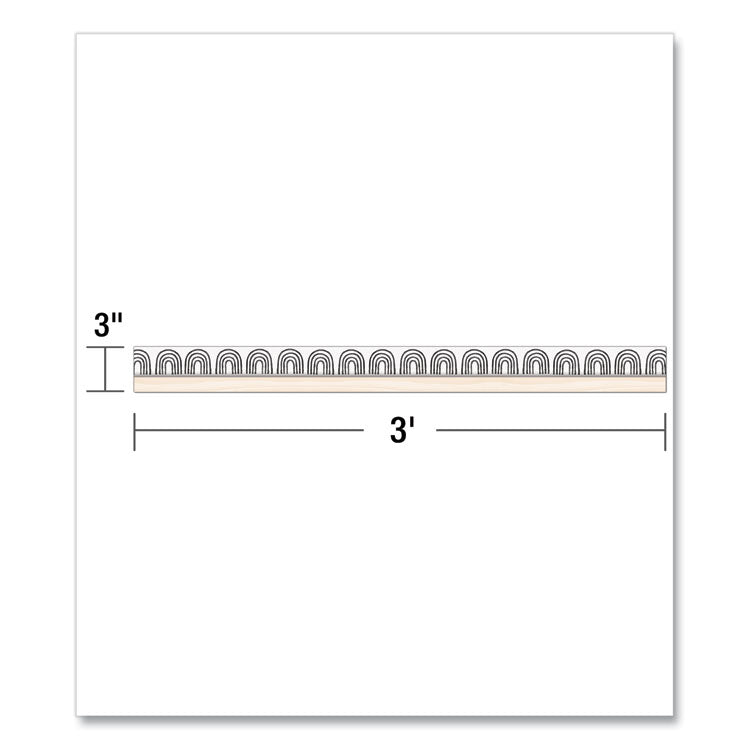 Straight Borders, Rainbows, 3" x 3 ft, Black/White/Cream, 12/Pack