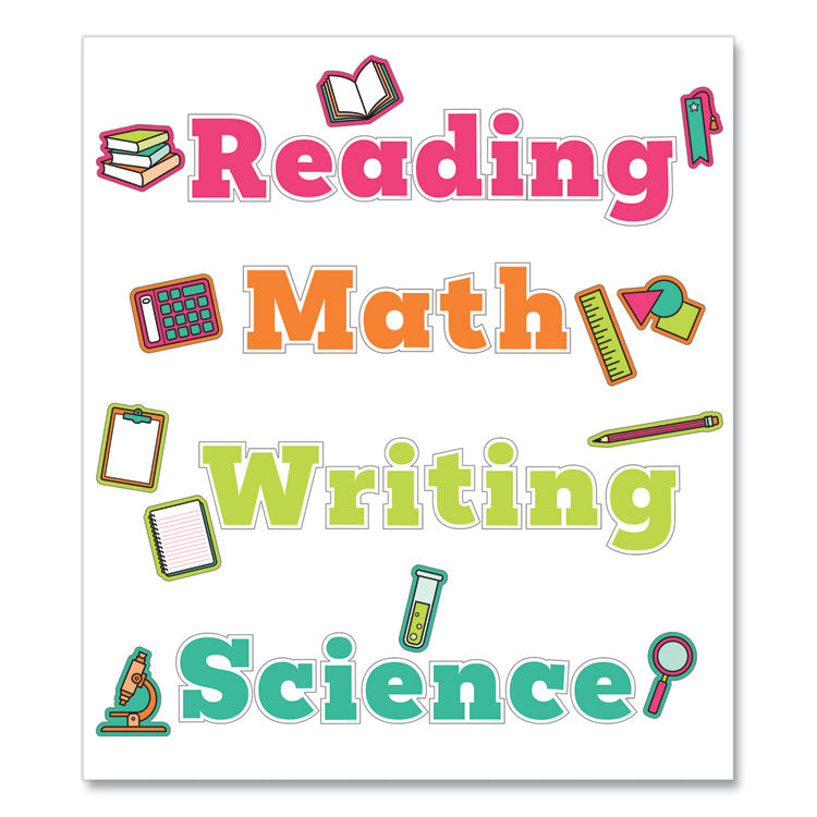 Wall Signs for Core Subjects, Core Subjects, Assorted Sizes, Multicolor, 37/Set