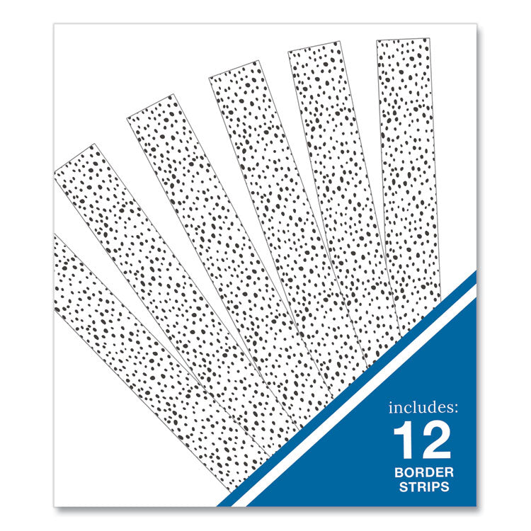 Straight Borders, Dotted, 3" x 3 ft, Black/White, 12/Pack
